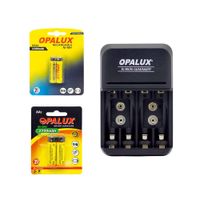 Kit Cargador de Baterías 9V-AA-AAA con Pilas Recargables MIHABA-OP-BC8021-3 OPALUX