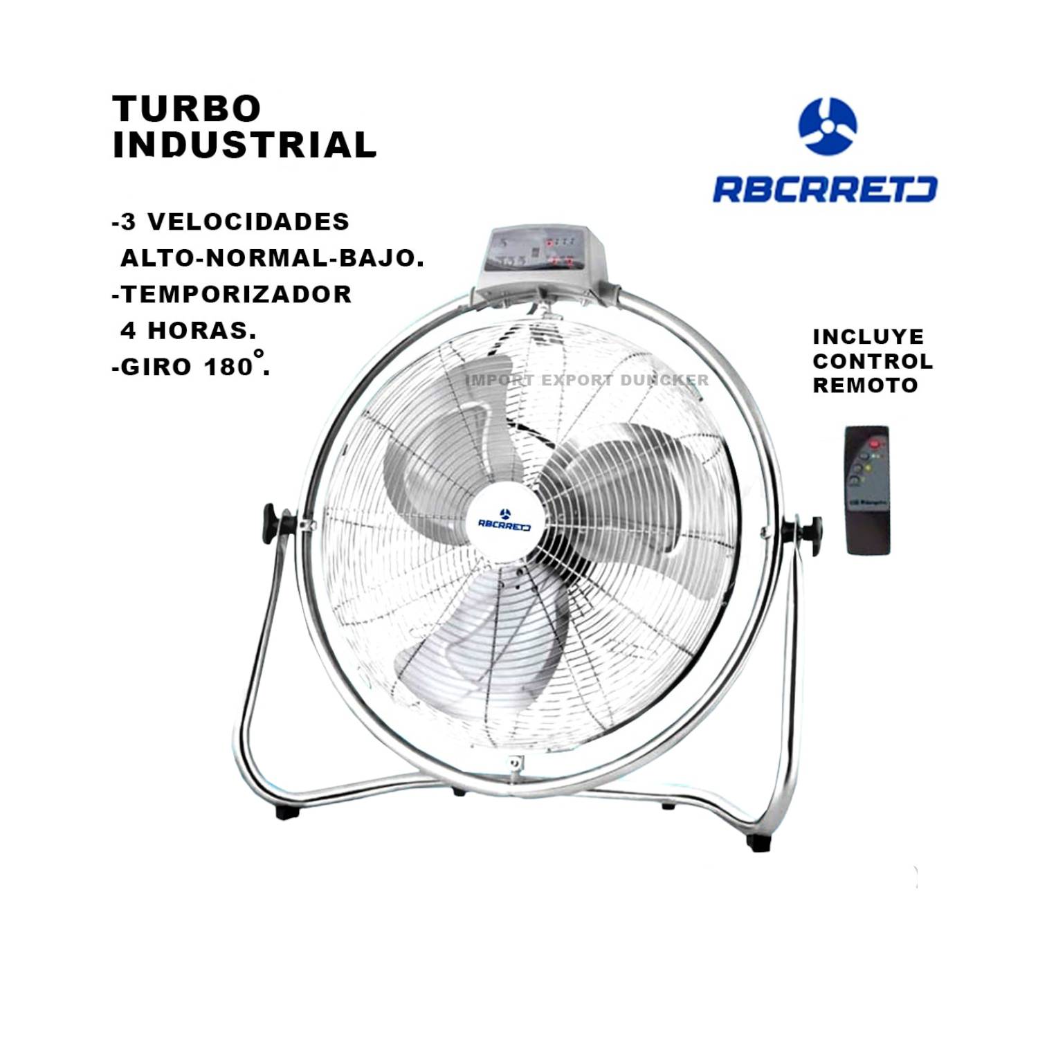 Ventilador De Piso Giratorio De 18 Pulgadas con Control Remoto
