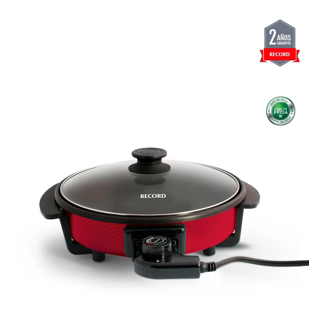 Sarten Electrica 30 Cm C/Tap. Vidrio - Negro Rec-Clsene101 Record Sarten Electrica 30 Cm C/Tap. Vidrio - Negro Rec-Clsene101 Record