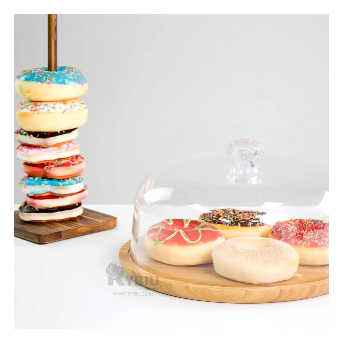 Soporte Porta Postres Circular con Tapa 25 cm