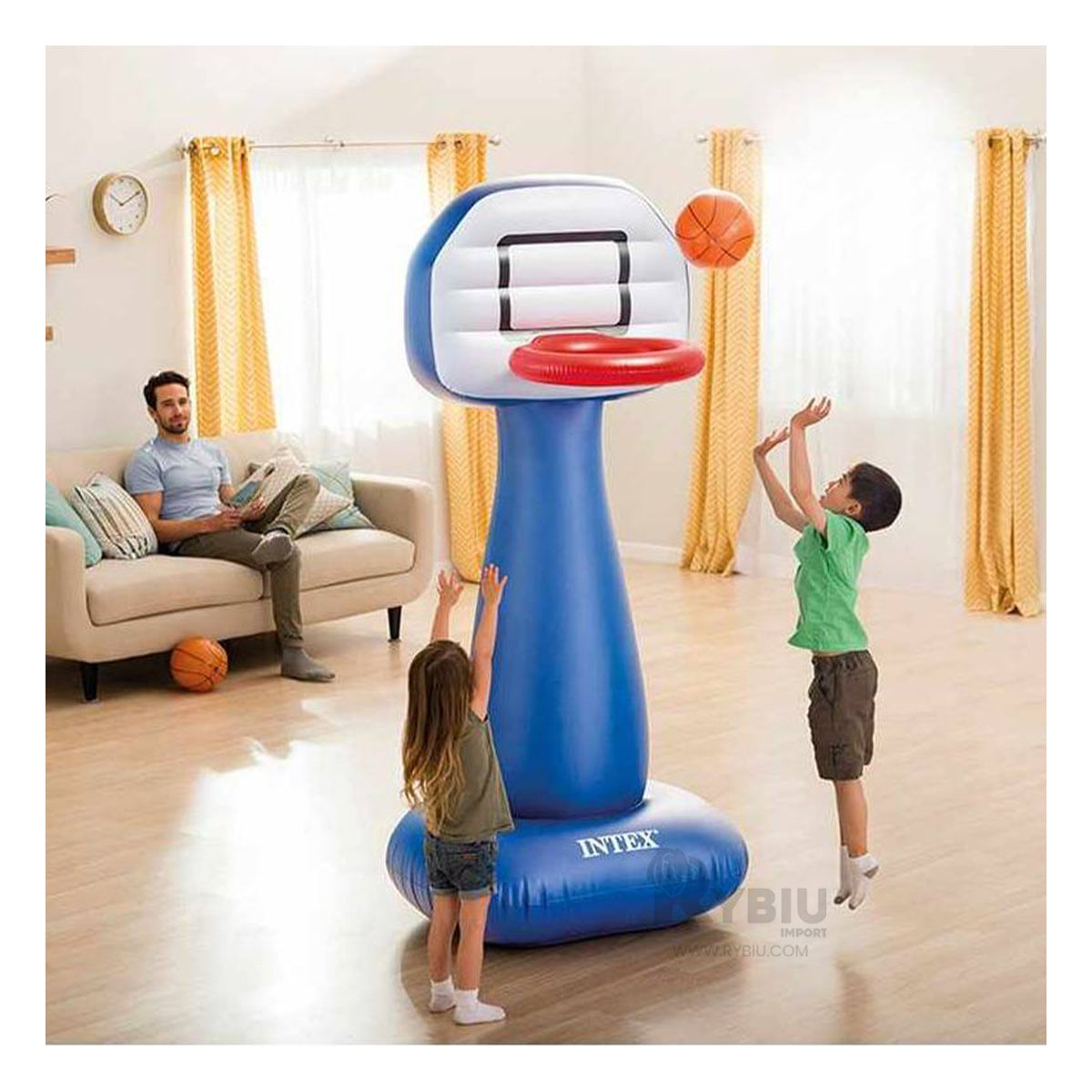 Canasta de Basket Inflable Moderna de Color Azul