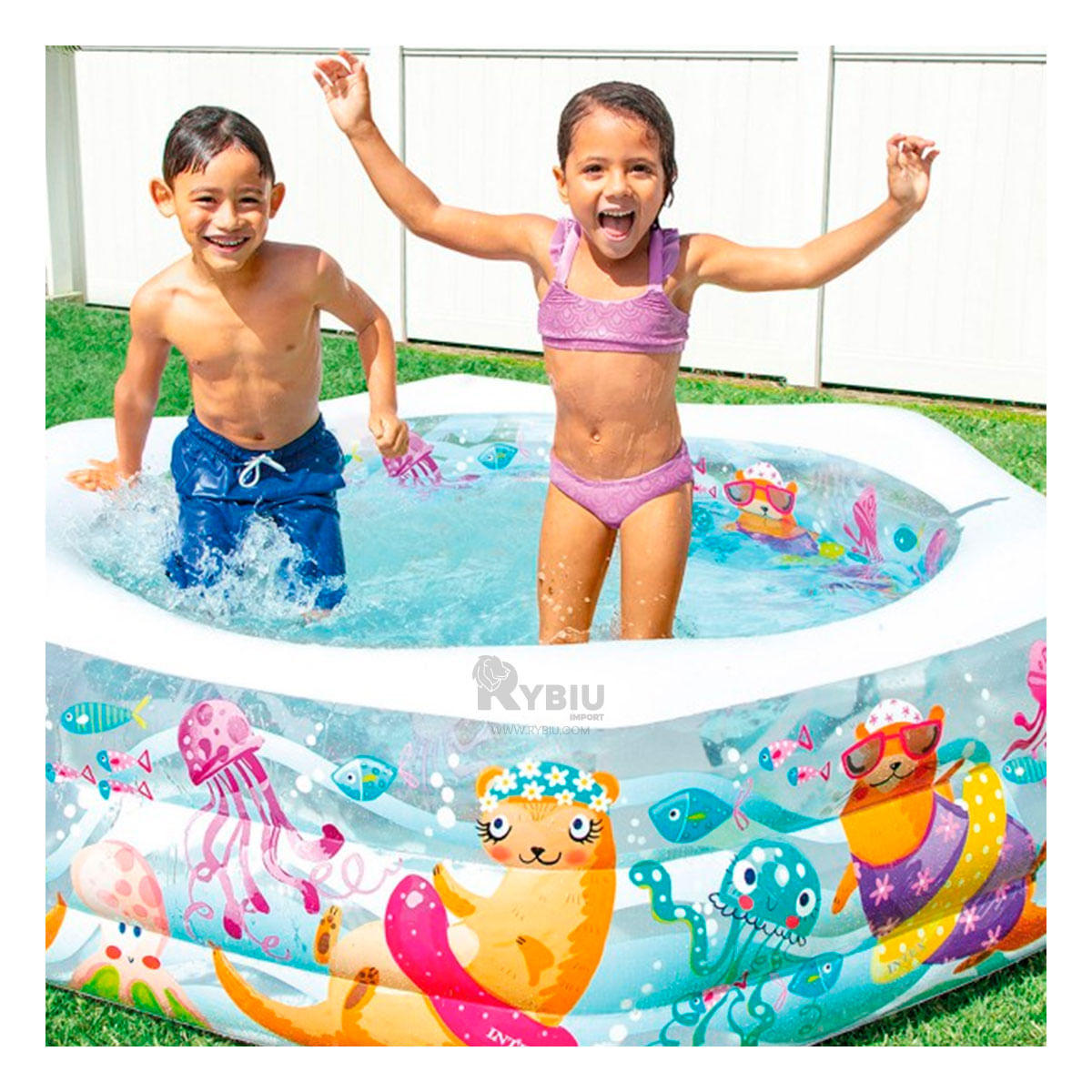 Piscina Apacible de Mar Multicolor Y+Stickers