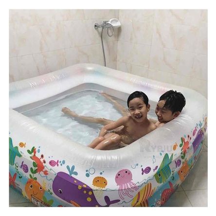 Piscina Acuario Resistente de Color Blanco Y+Stickers Piscina Acuario Resistente de Color Blanco Y+Stickers