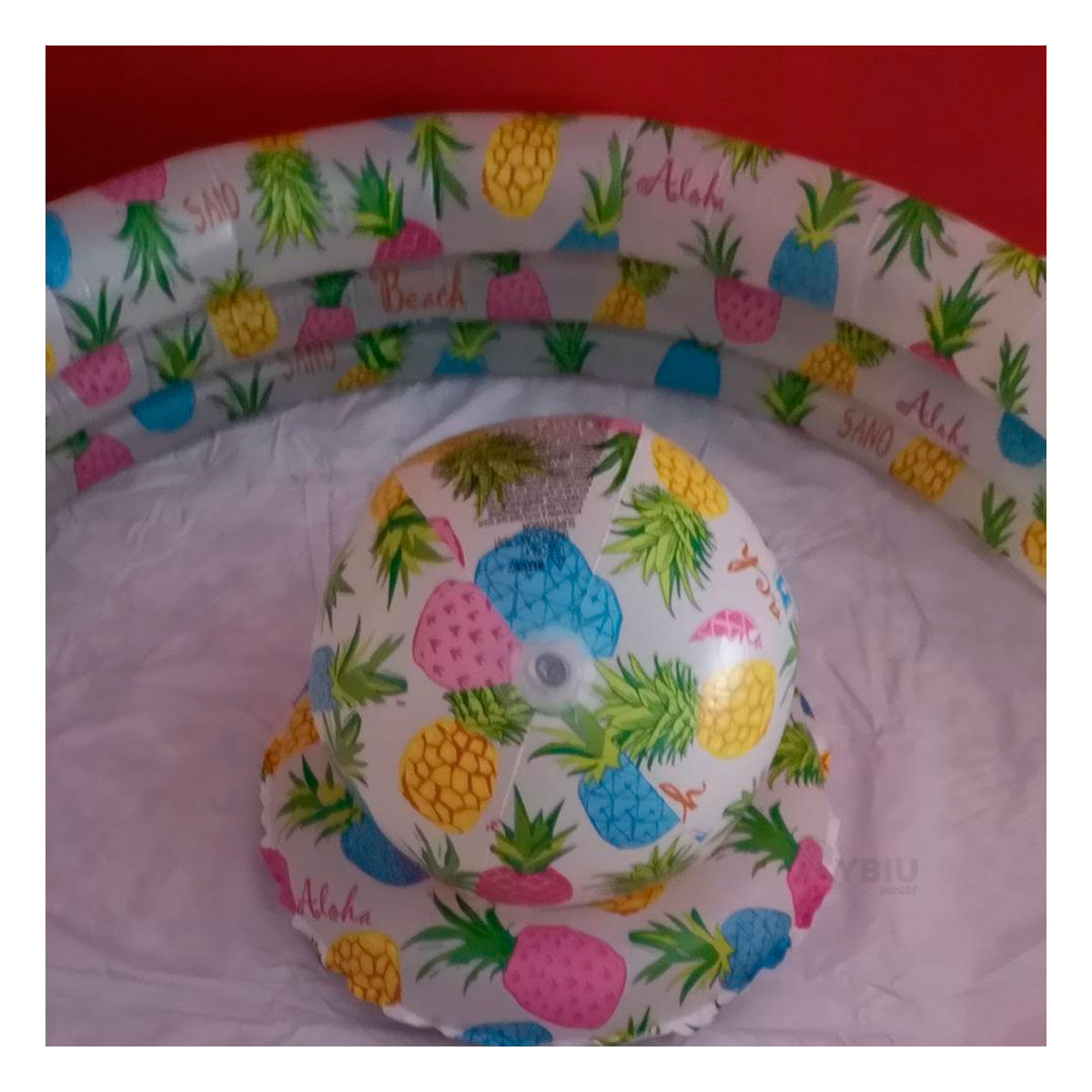 Piscina Diseño Piñas de Color Blanco Y+Stickers