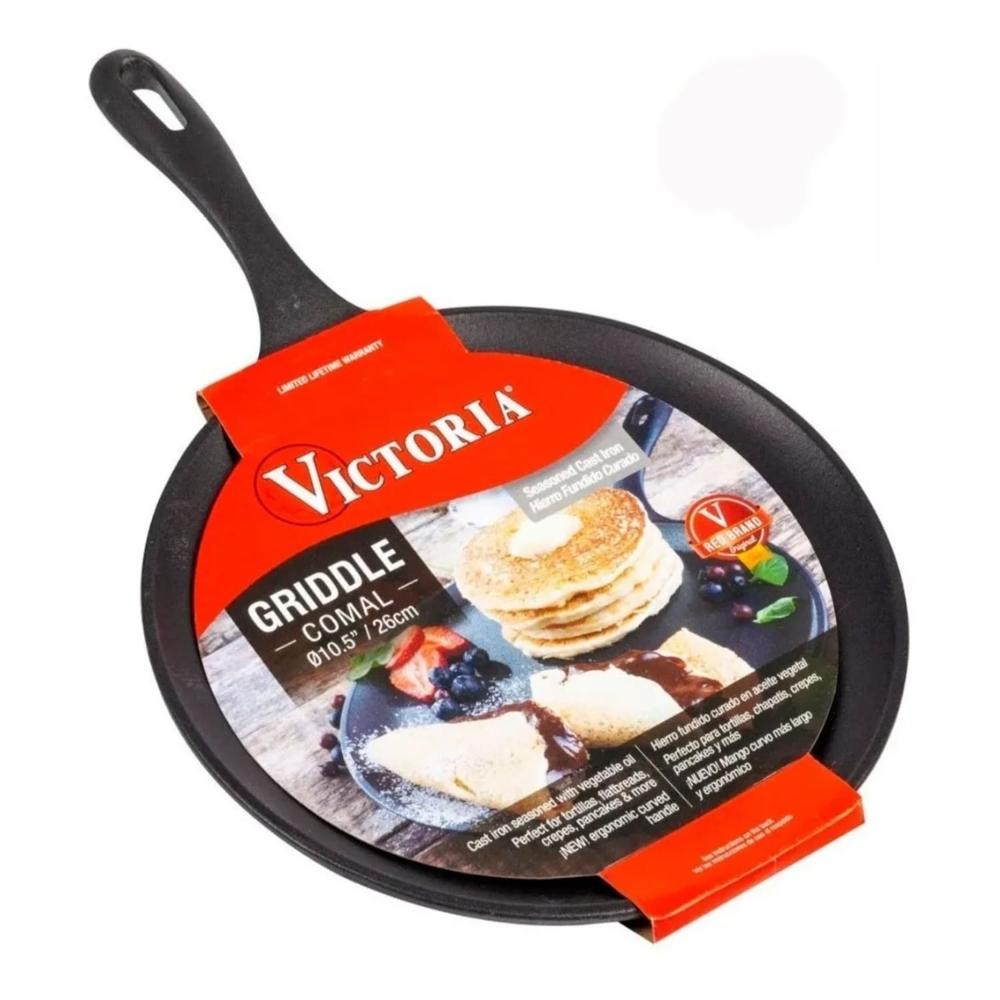 Sartén Comal 26 cm Hierro fundido Esmaltado Victoria