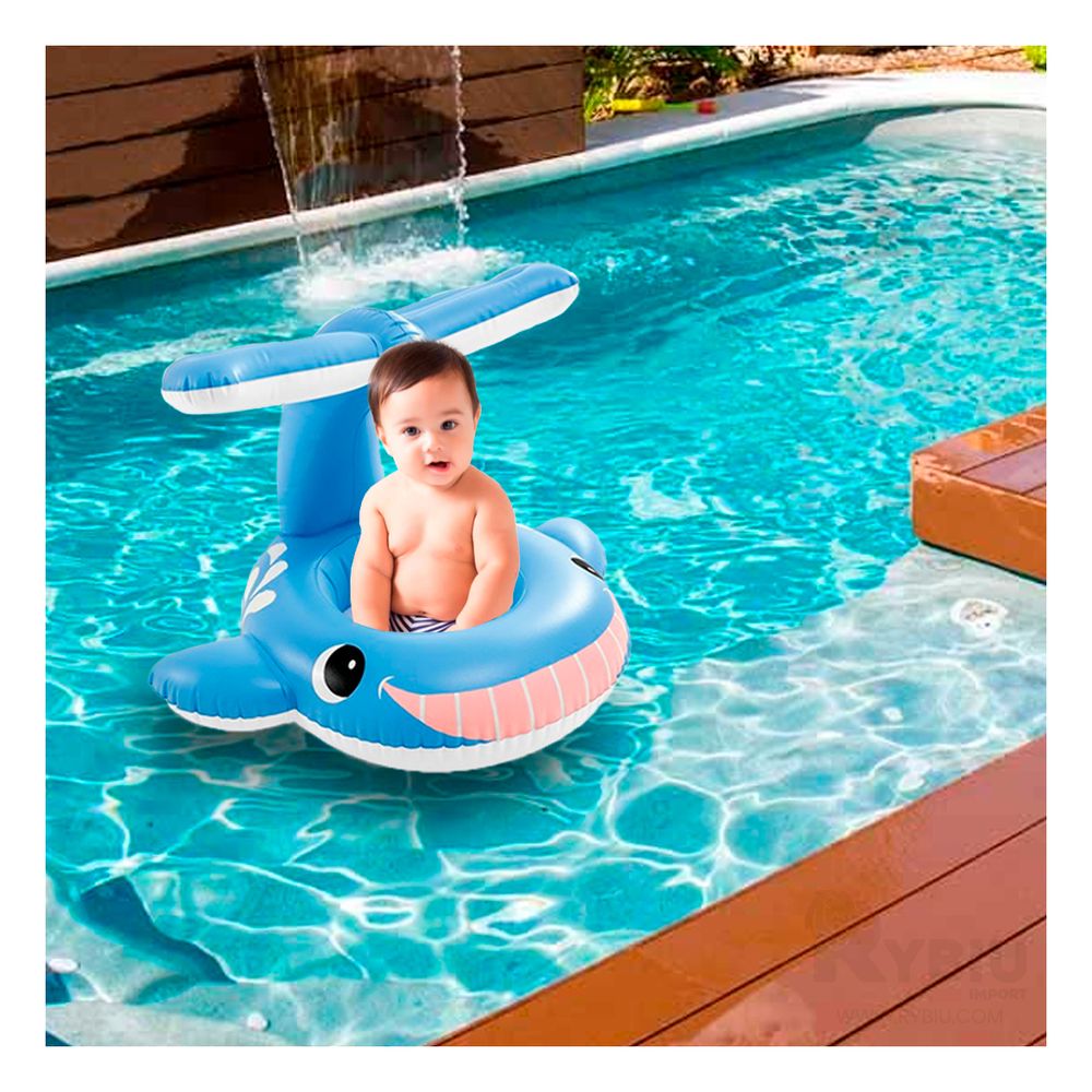 Flotador de PVC en Color Celeste Y+Stickers Flotador de PVC en Color Celeste Y+Stickers