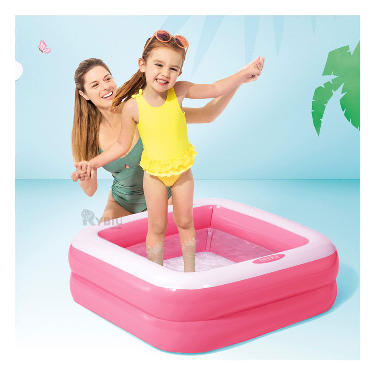Piscina Acolchado Resistente para Niños de Color Rosado