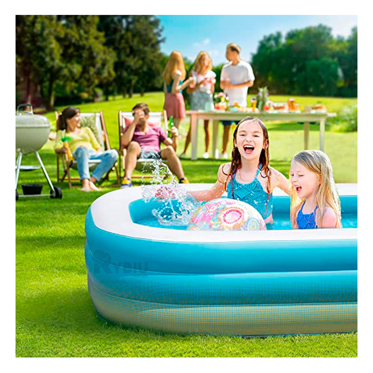 Piscina de Facil Uso en Celeste Y+Agendita