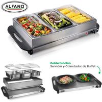 Samovar Calentador y Servido Buffet de 3 divisiones