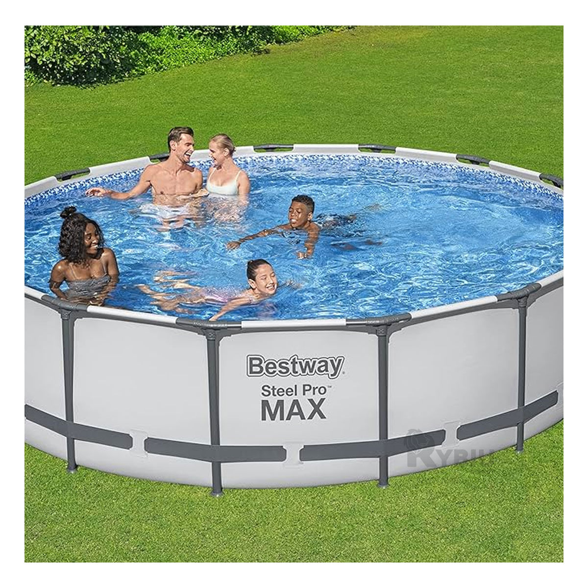 Piscina de Facil Armado en Color Plomo Y+Stickers