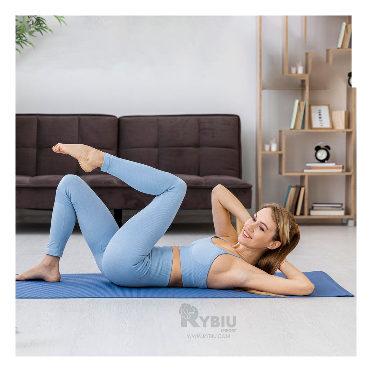 Mat Perfecto para Realizar Yoga de Color Celeste