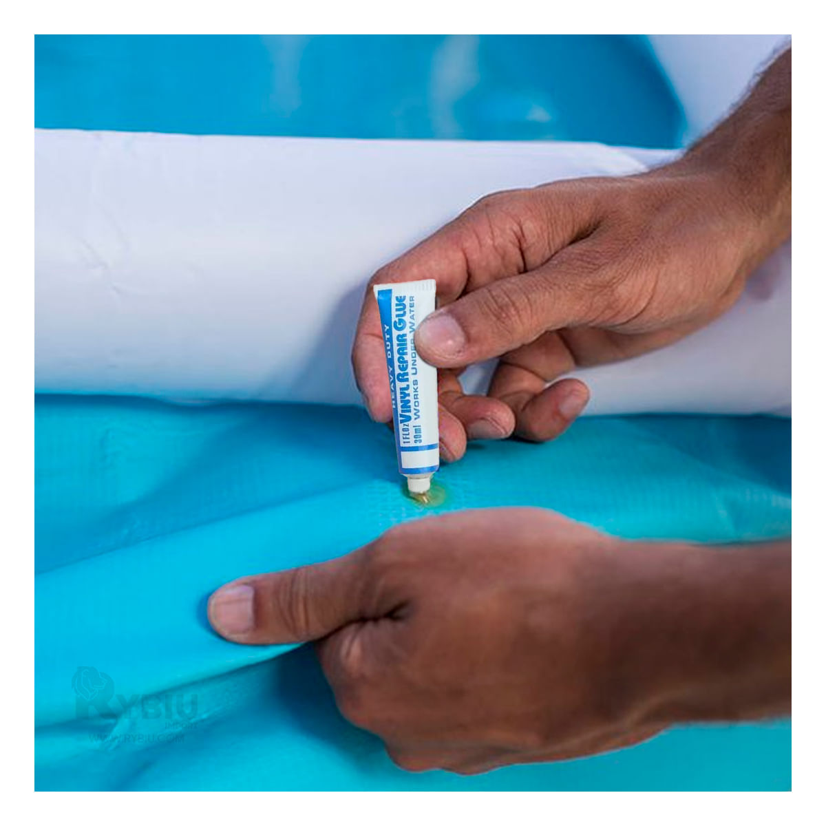 Pegamento con Secado Rapido Color Celeste Y+Papel de Regalo