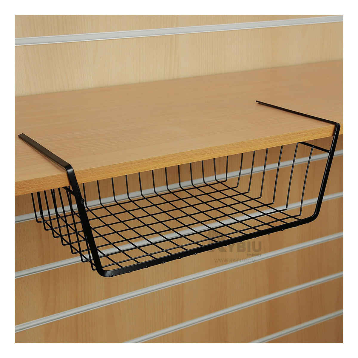 Cesto Suspendido Cromado en Color Negro Y+Stickers