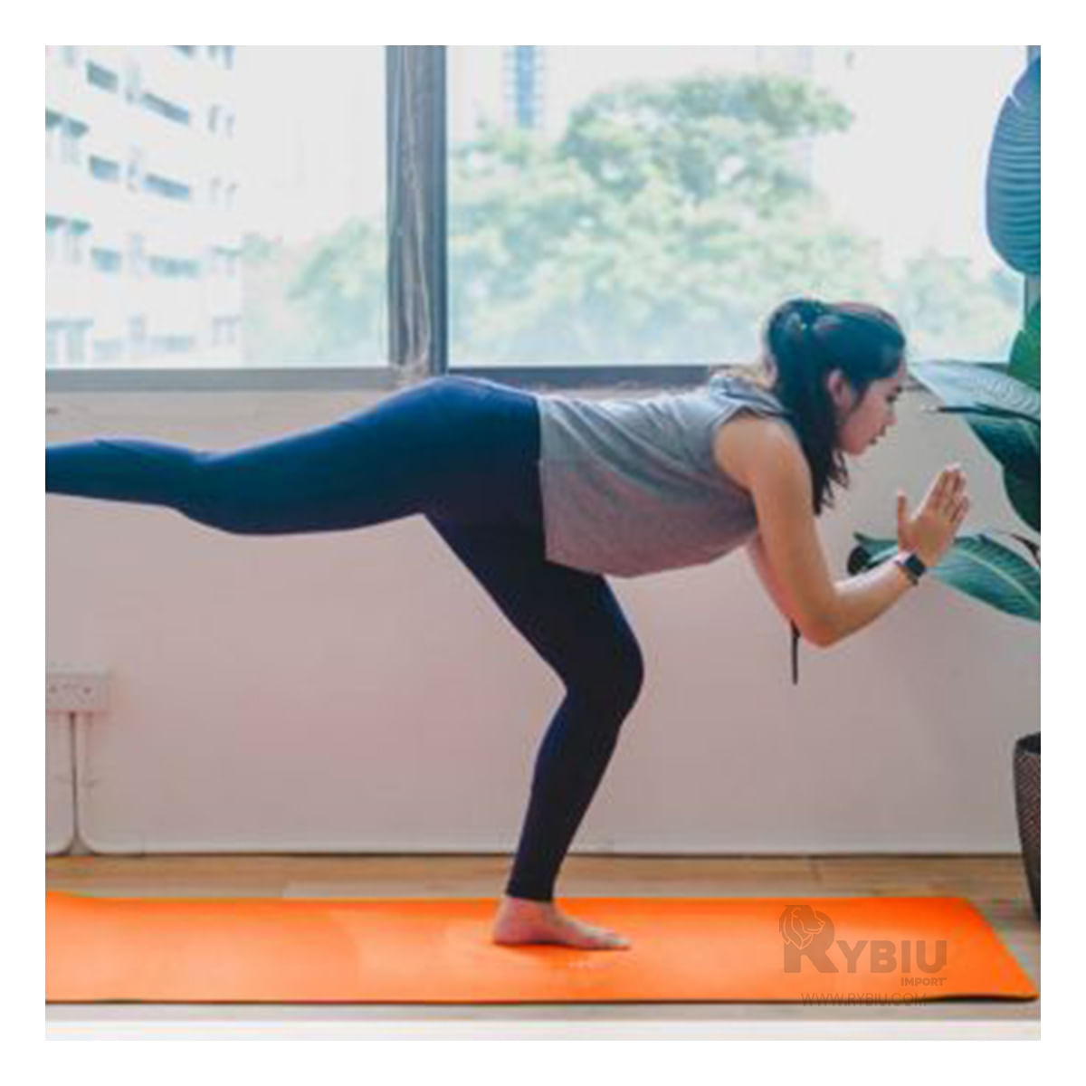 Mat de Yoga Resistente y Duradero 8mm Color Anaranjado