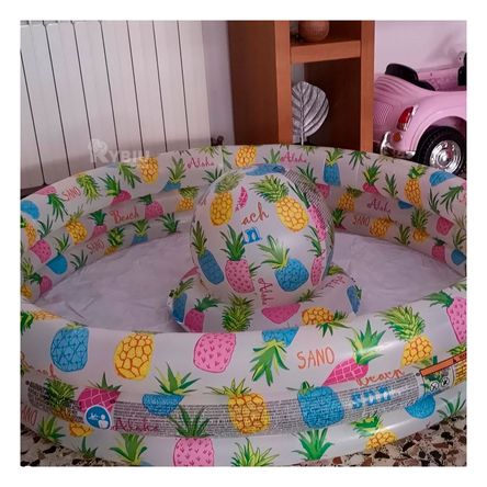 Piscina Tematica de Piña con Aro y Pelota Blanco