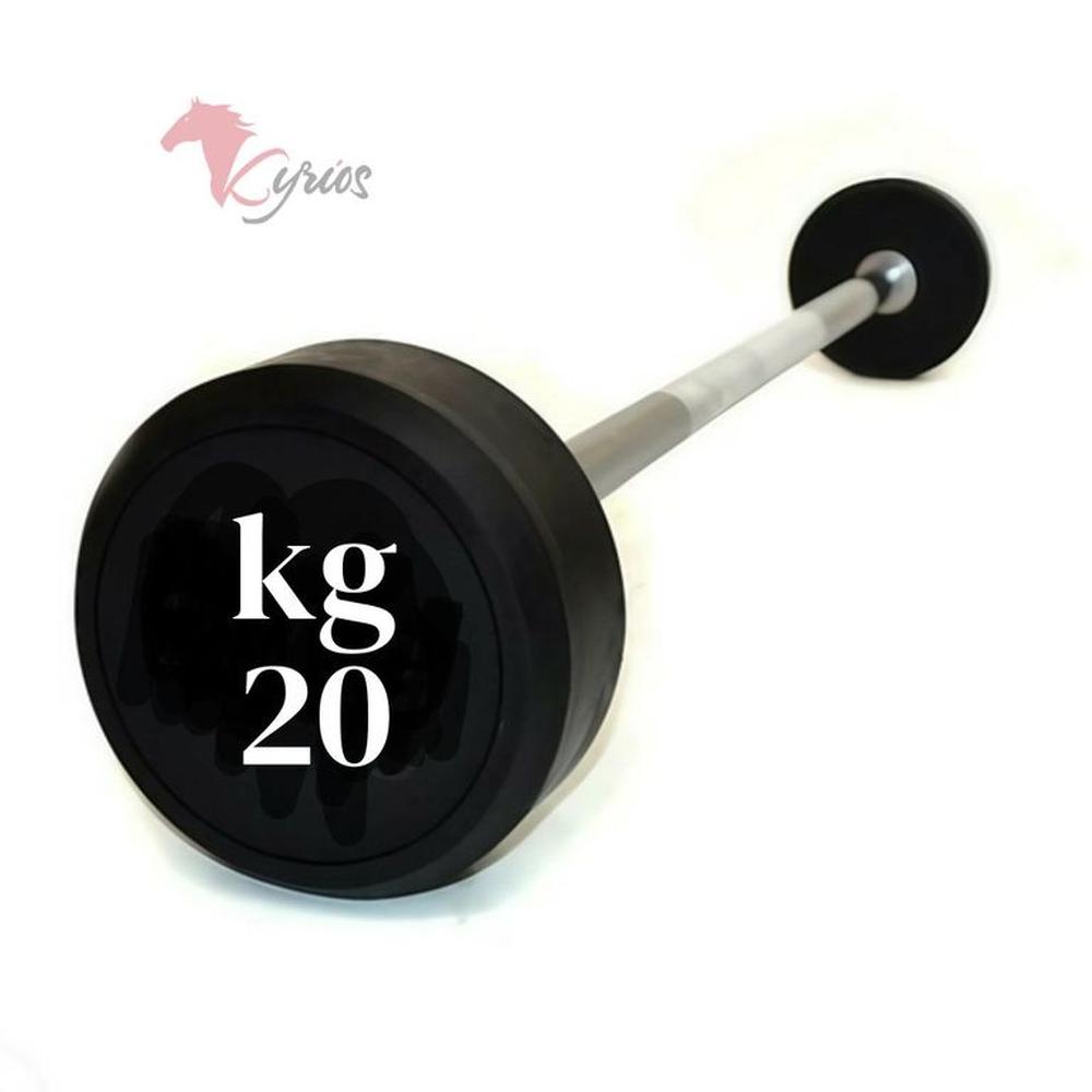 Barra Recta Con Peso Fijo Engomado 20 Kg