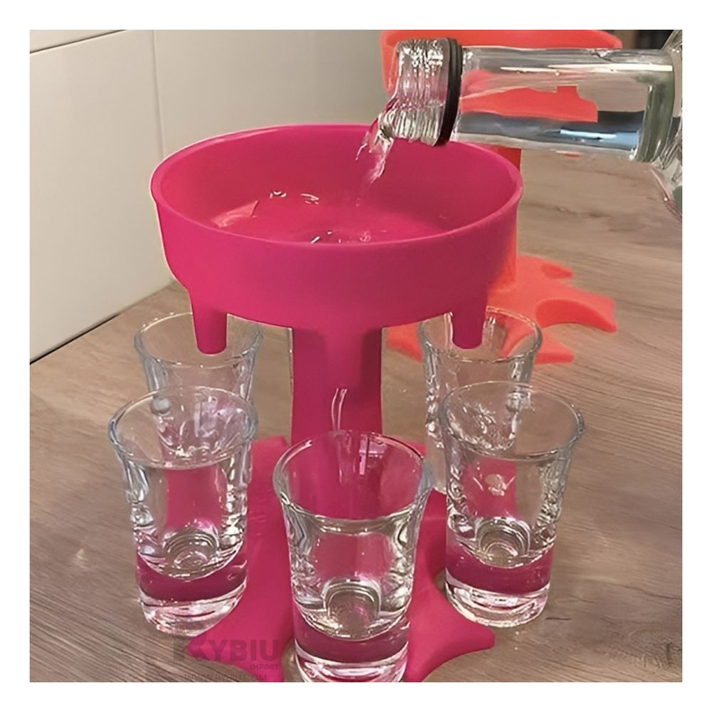 Dispensador de Copas de Shot 6 Porciones en Color Rosado Dispensador de Copas de Shot 6 Porciones en Color Rosado