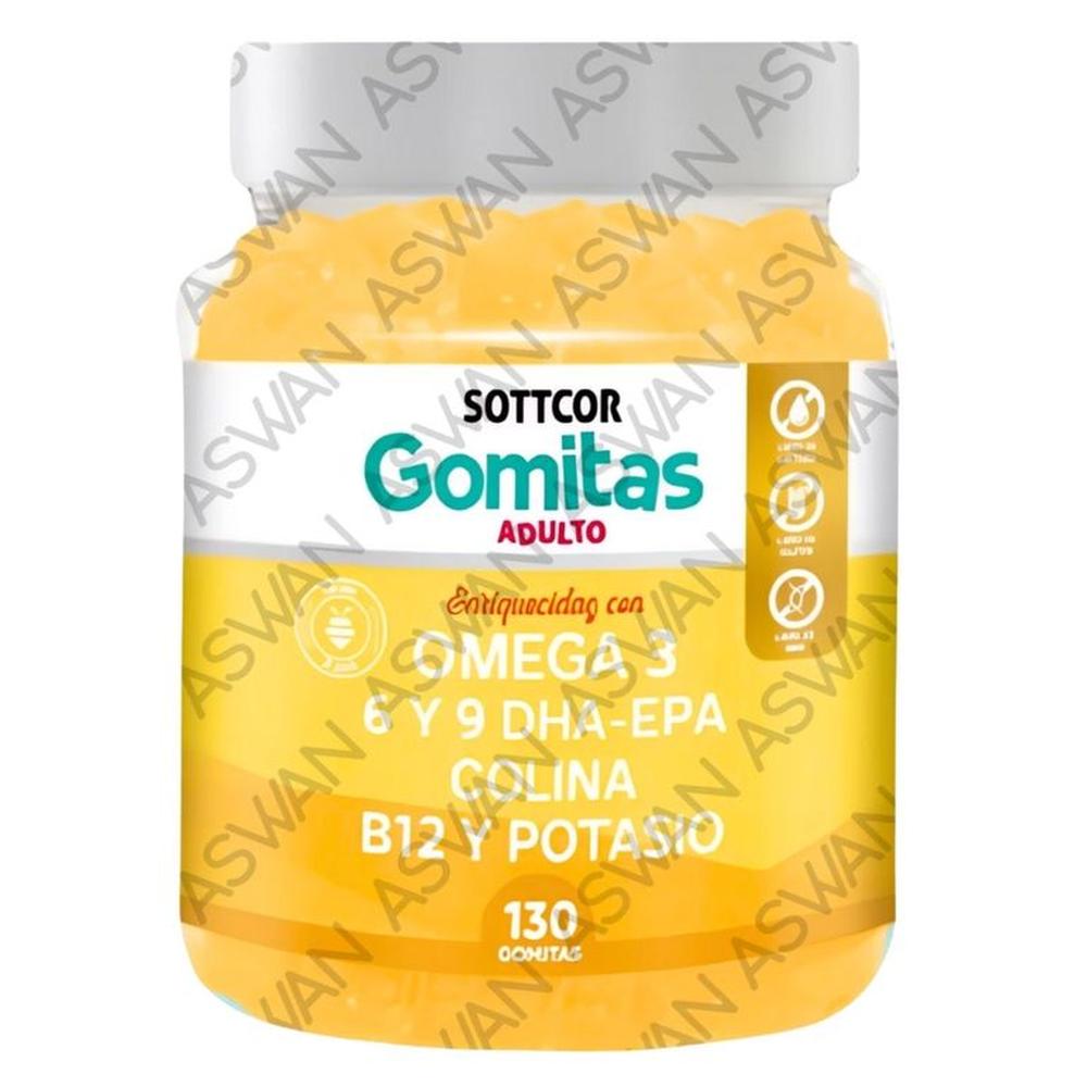GOMITAS DE OMEGA 3 PARA ADULTOS 130 UNIDADES SOTTCOR 100GR GOMITAS DE OMEGA 3 PARA ADULTOS 130 UNIDADES SOTTCOR 100GR