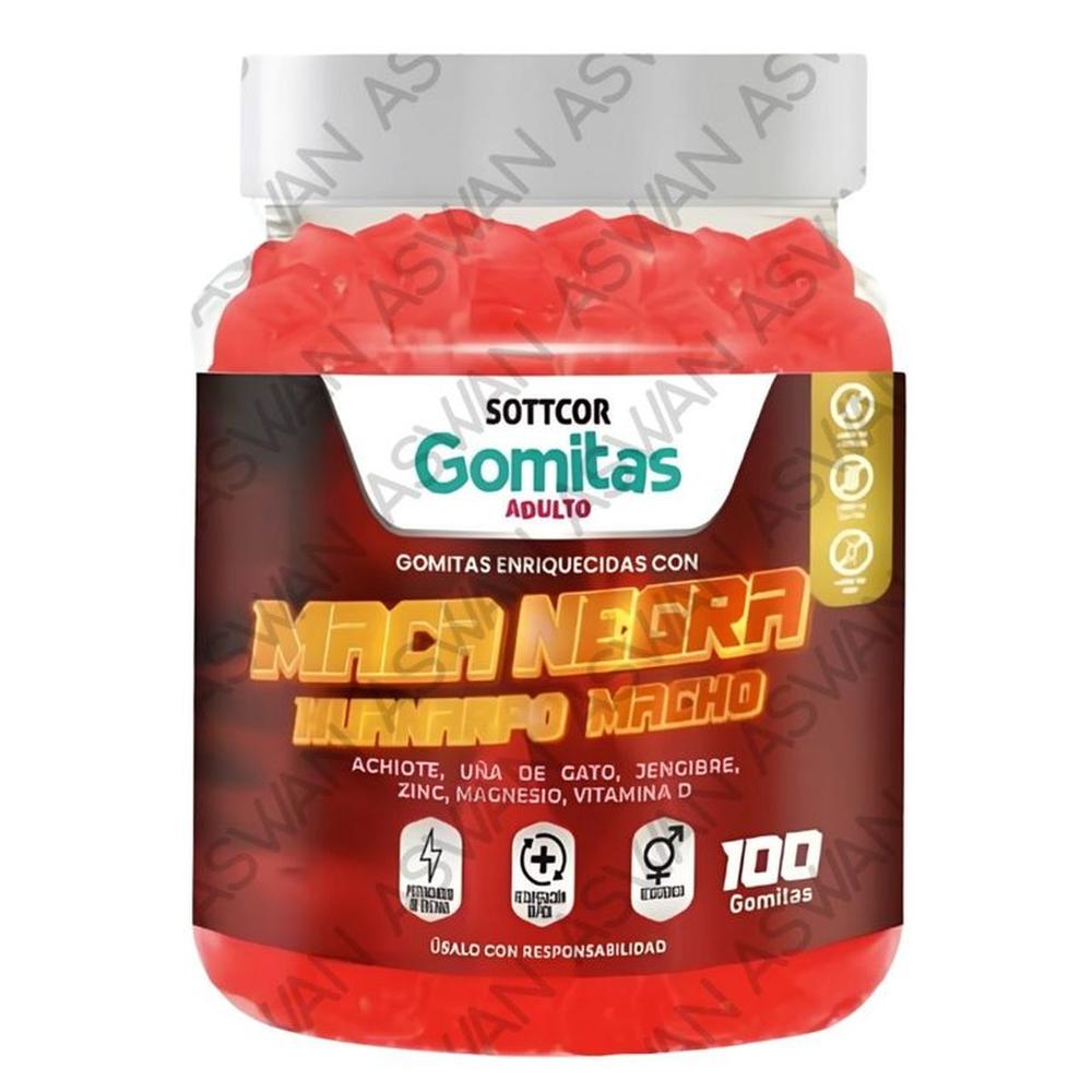 GOMITAS CON MACA NEGRA PARA ADULTOS 130 UNIDADES SOTTCOR 100GR GOMITAS CON MACA NEGRA PARA ADULTOS 130 UNIDADES SOTTCOR 100GR
