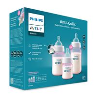 Set Biberones Philips Avent Anticolic Triple Pack Avent Rosado