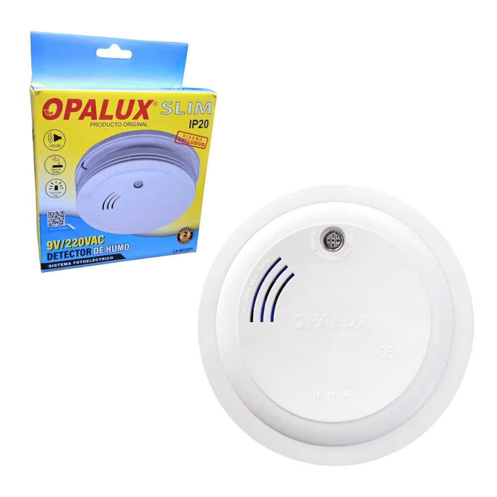 Detector De Humo Con Alarma 9v Opalux Lx-98/220v