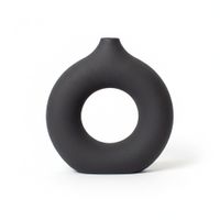 Florero Panadecor Circular Negro 19CM Porcelana