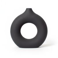 Florero Panadecor Circular Negro 23CM Porcelana
