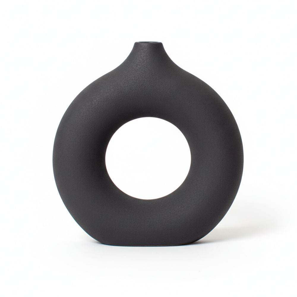 Florero Panadecor Circular Negro 23CM Porcelana