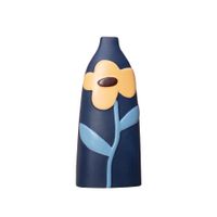 Florero Panadecor Azul con Flor Amarilla 21CM Porcelana