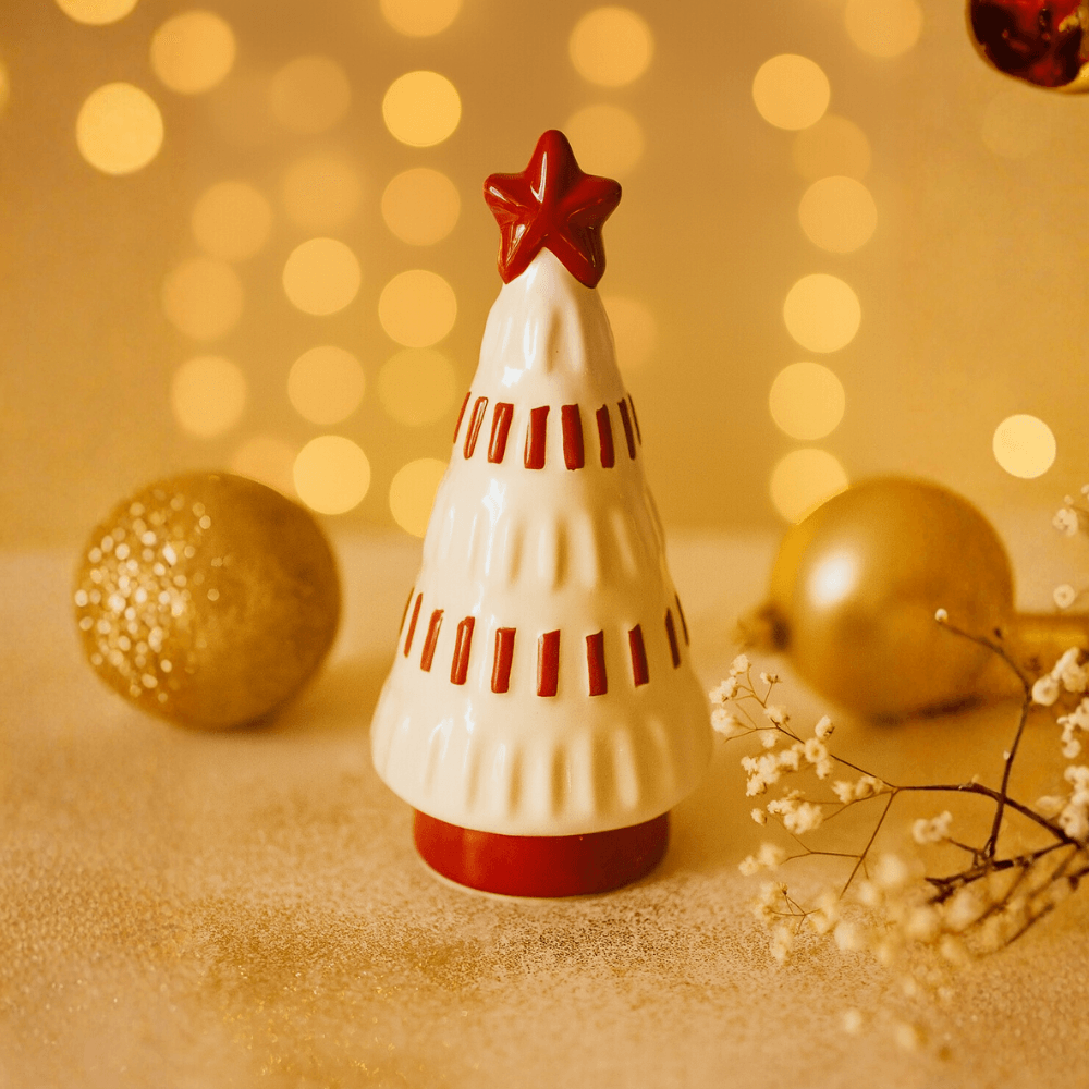 Árbol Blanco con Rojo 14.5cm Cuentos de Navidad Orange