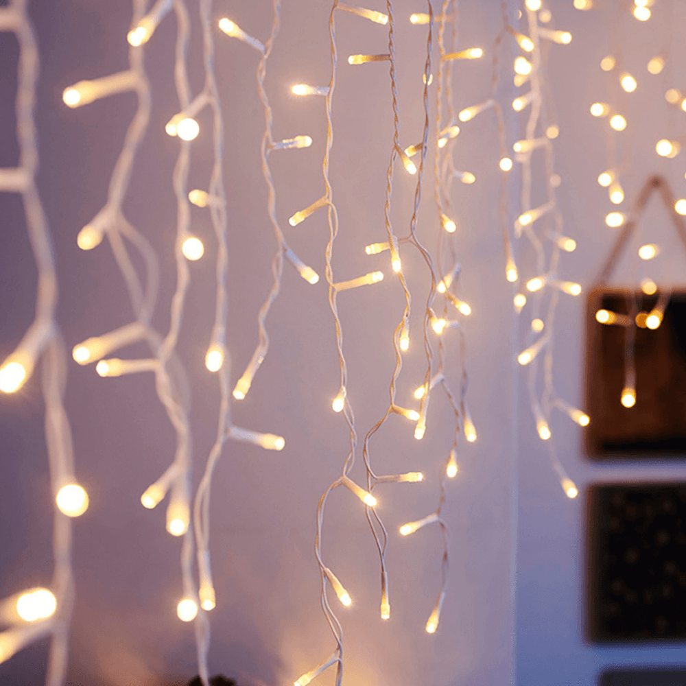 Cortina de Luces Led 3x2m Luz Cálida Orange