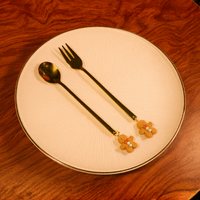 Set de 4 Mini Cubiertos 13cm Inoxidable - Encanto Dorado