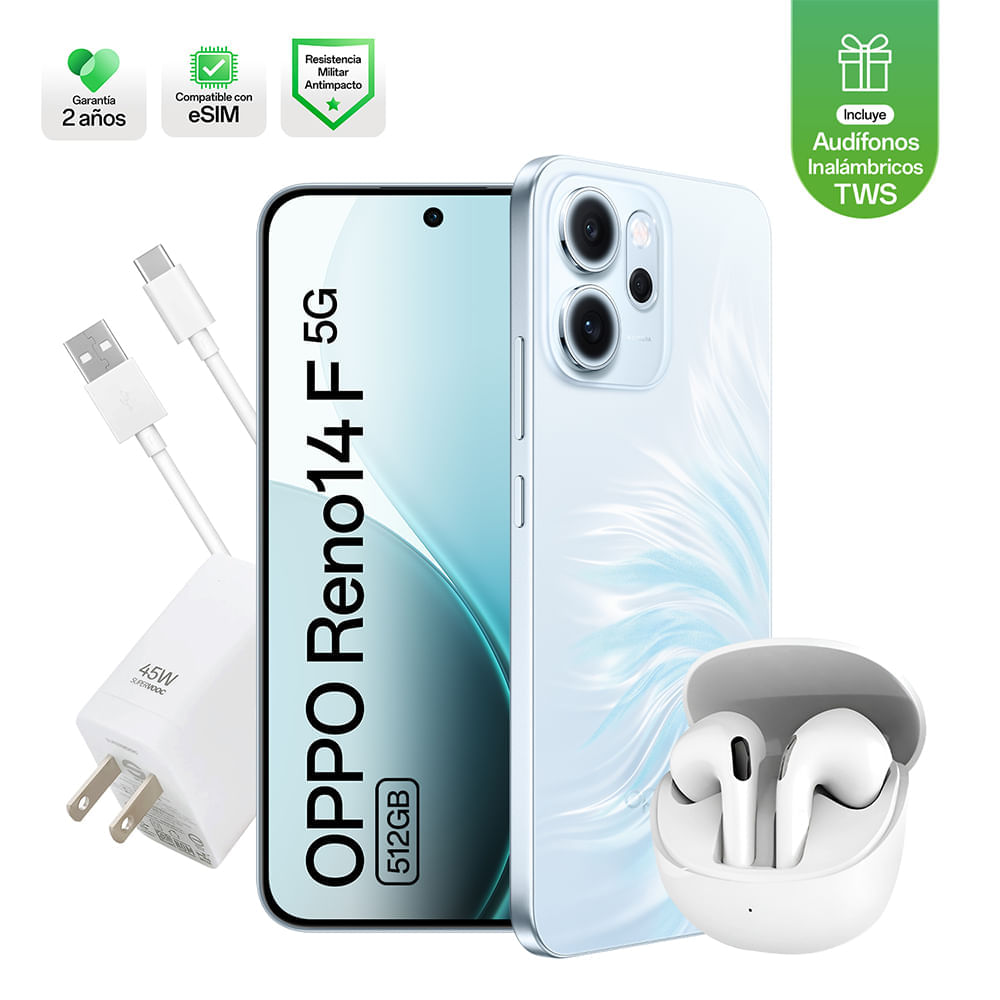 Celular OPPO Reno14 F 5G 12+512 6.57"" Azul