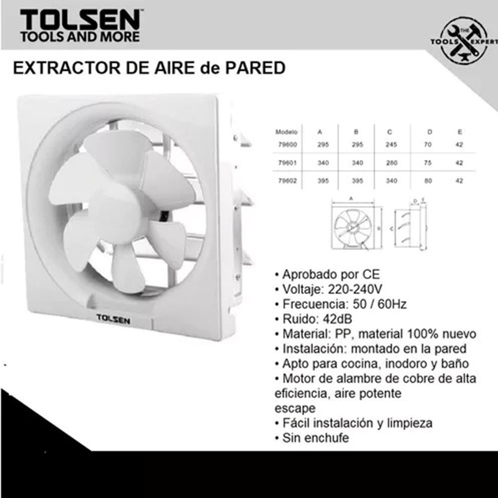 Extractor de Aire de 8 pulg 230V 50HZ 28W Tolsen - 79600 | Promart.pe ...