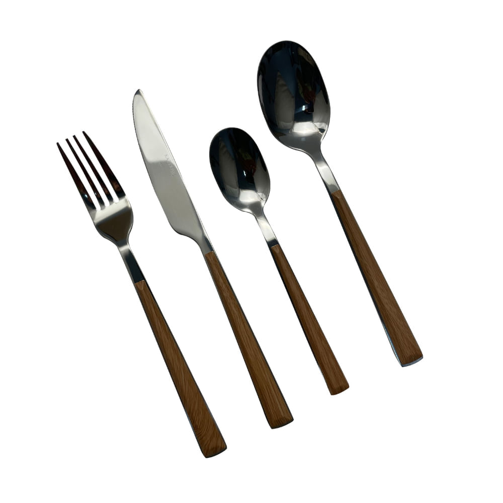 Set Cubiertos X16 Madera Mv