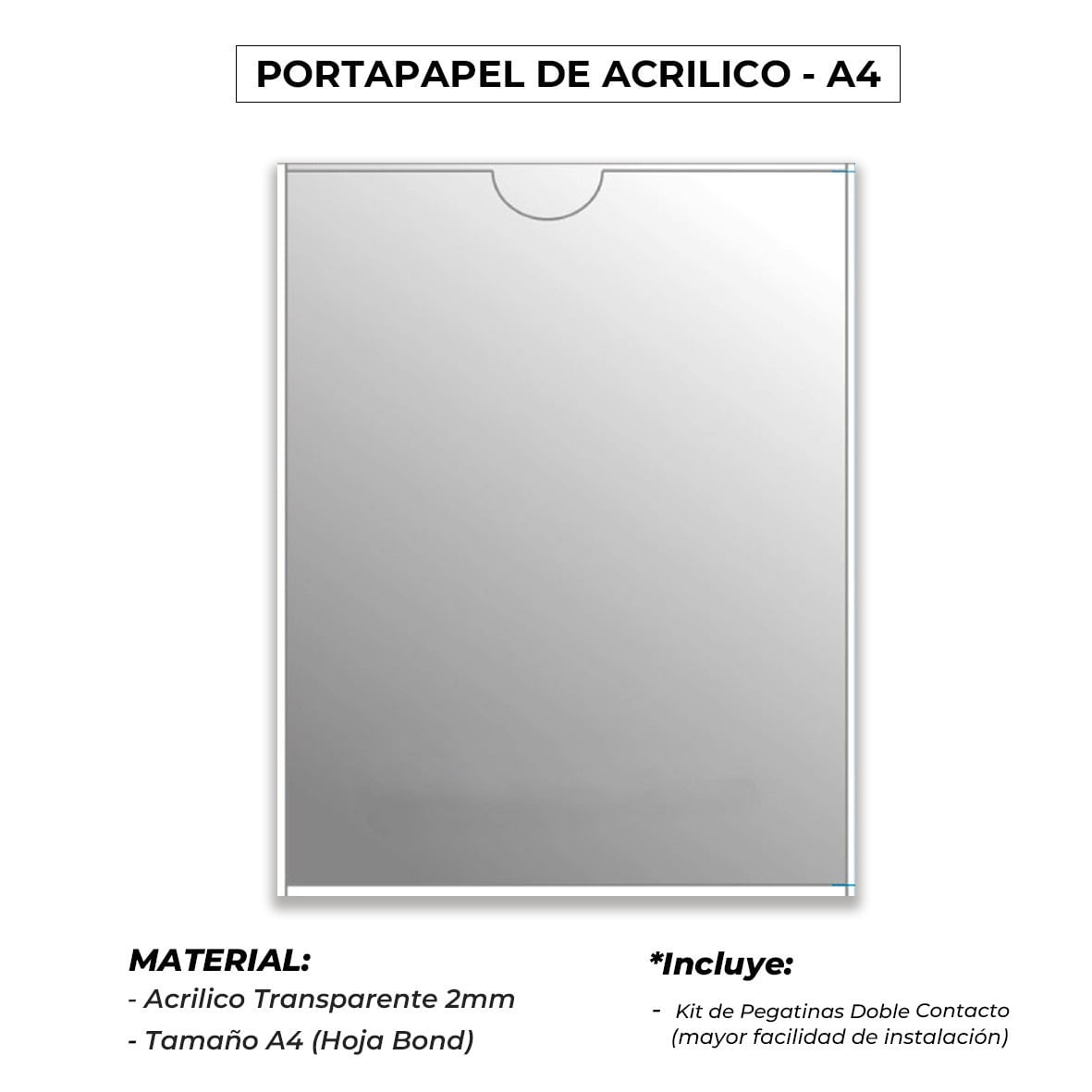 Portapapel de Acrilico A4 - VerticaI