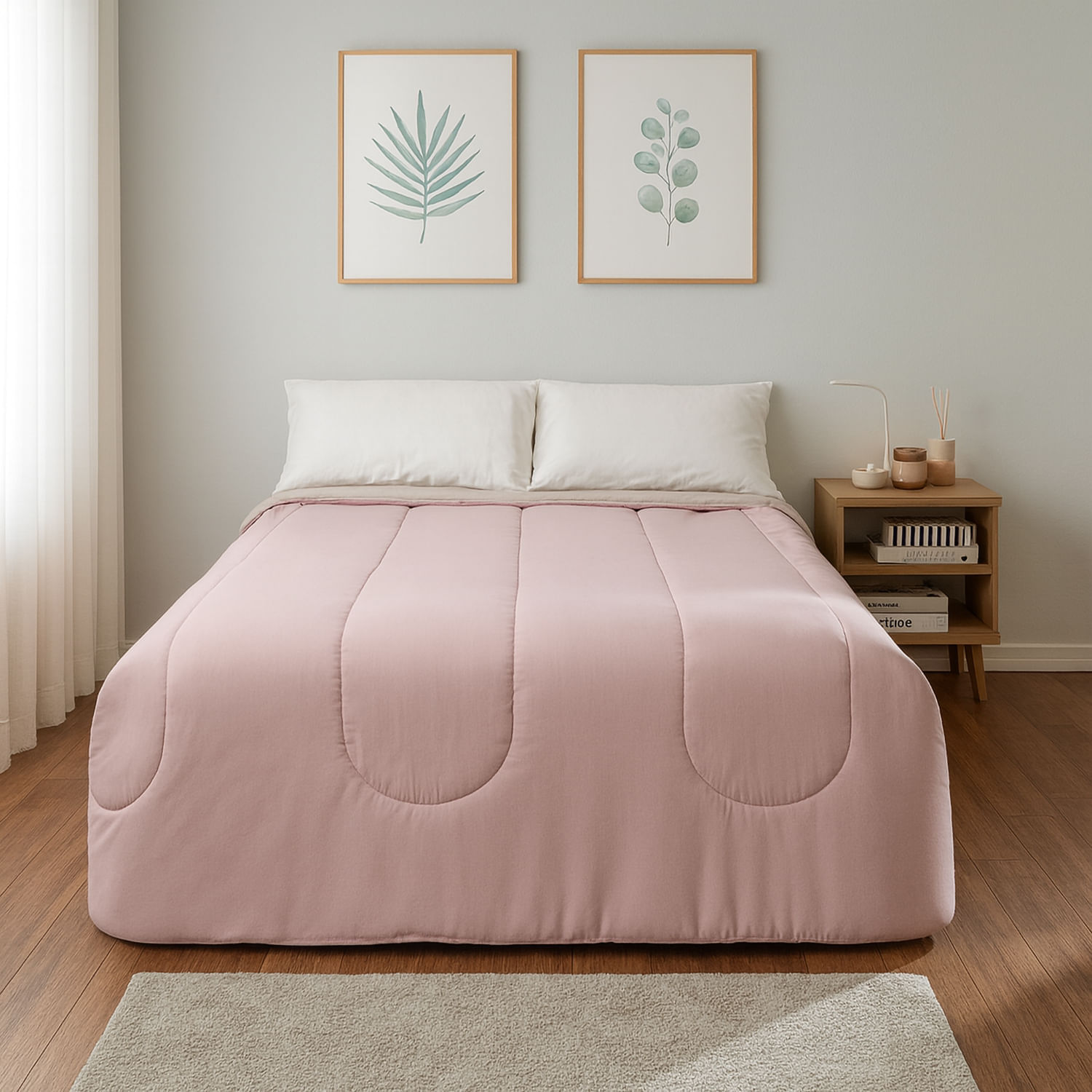 Edredón Pv26 Micro Promo Bicolor Lila 2 Plazas