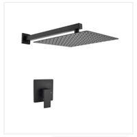 Combo Set Mezcladora y Ducha 8 pulgadas Acero Inoxidable NEGRO MATE