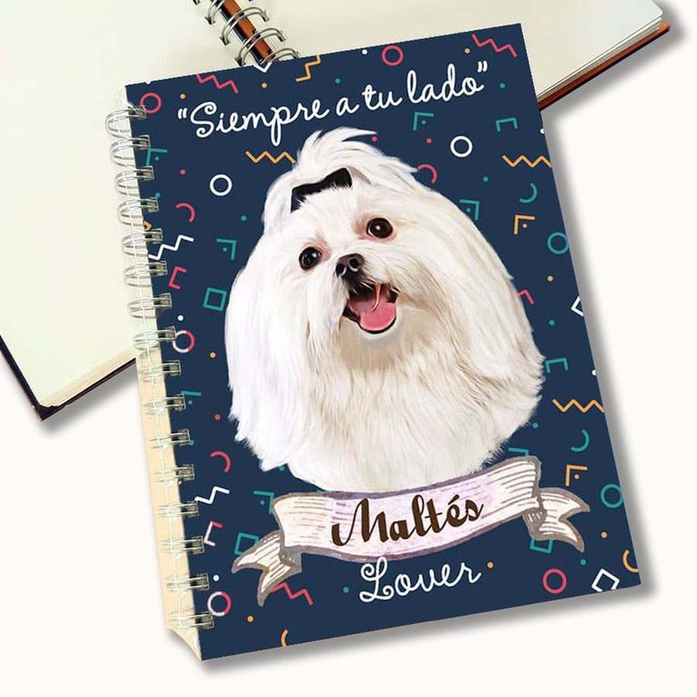 Cuaderno A5 - Qala Diseño - Perro Bichón Maltés