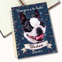 Cuaderno A5 - Qala Diseño - Perro Boston Terrier