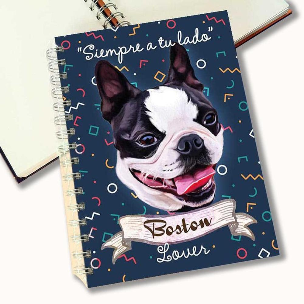 Cuaderno A5 - Qala Diseño - Perro Boston Terrier