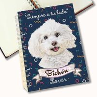 Cuaderno A5 - Qala Diseño - Perro Bichón Frisé