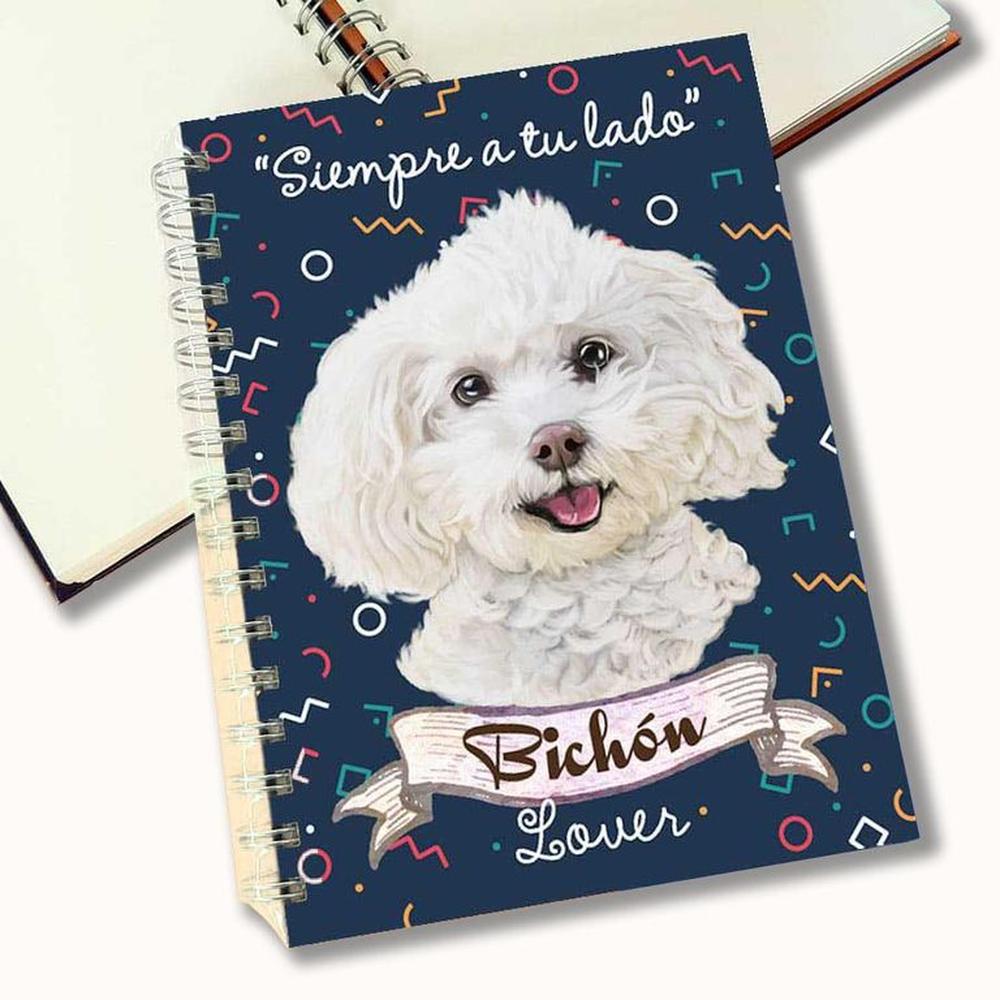 Cuaderno A5 - Qala Diseño - Perro Bichón Frisé