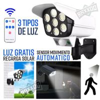 Lámpara solar foco con sensor de movimiento forma camara seguridad
