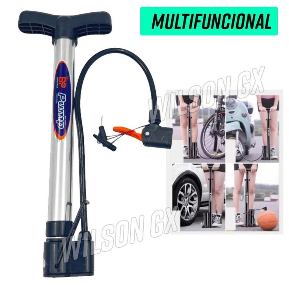 Inflador Multifuncional de Aluminio Bicicleta Pelota Puff