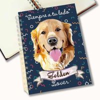 Cuaderno A5 - Qala Diseño - Perro Golden Retriever