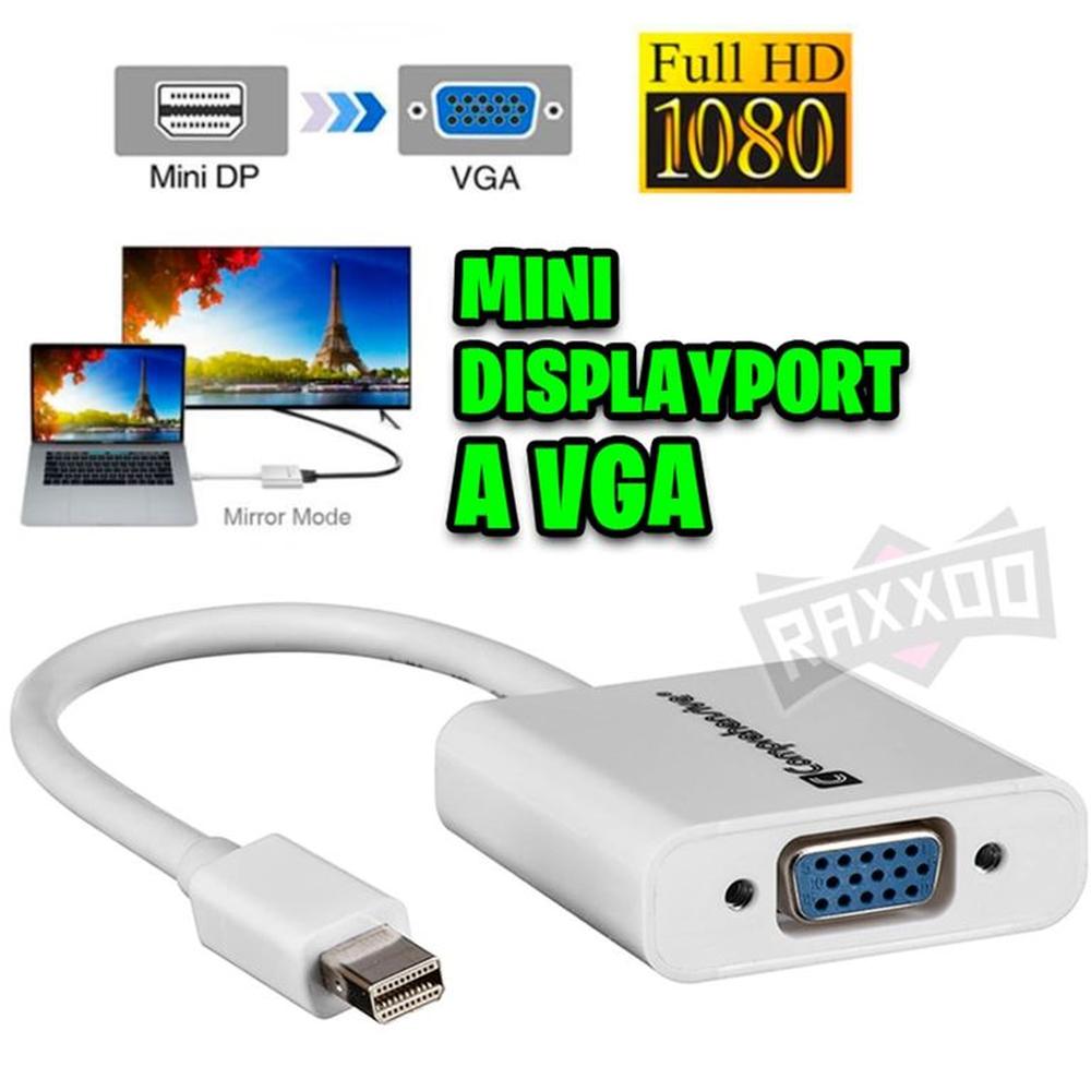 Adaptador mini displayport dp a vga 1080p convertidor mac macbook