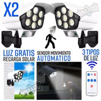 Combo lámpara solar foco  sensor de movimiento forma camara seguridad