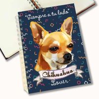 Cuaderno A5 - Qala Diseño - Perro Chihuahua Dorado
