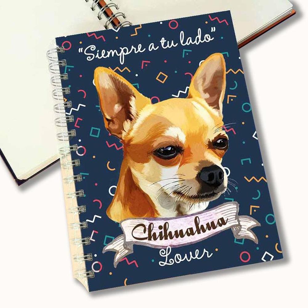 Cuaderno A5 - Qala Diseño - Perro Chihuahua Dorado